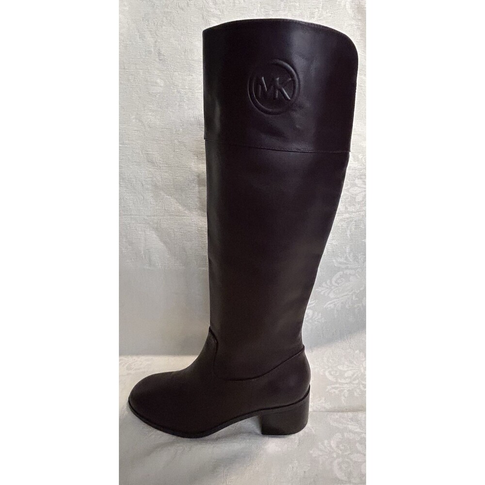 Michael Kors Dylyn Knee High Leather Riding Boots Barolo Brown Women’s Size 8M - Picture 4 of 11